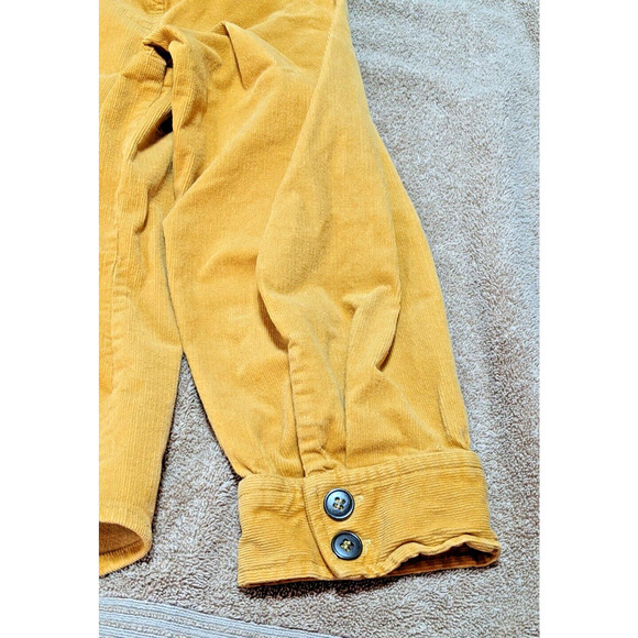 CJ Banks Jacket Shirt Shacket Size 1X Gold Corduroy Long Sleeve Button Up - Picture 7 of 7